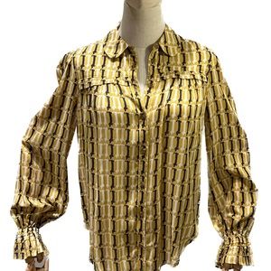 Adorable Anthropologie dog print button down blouse. Size 2